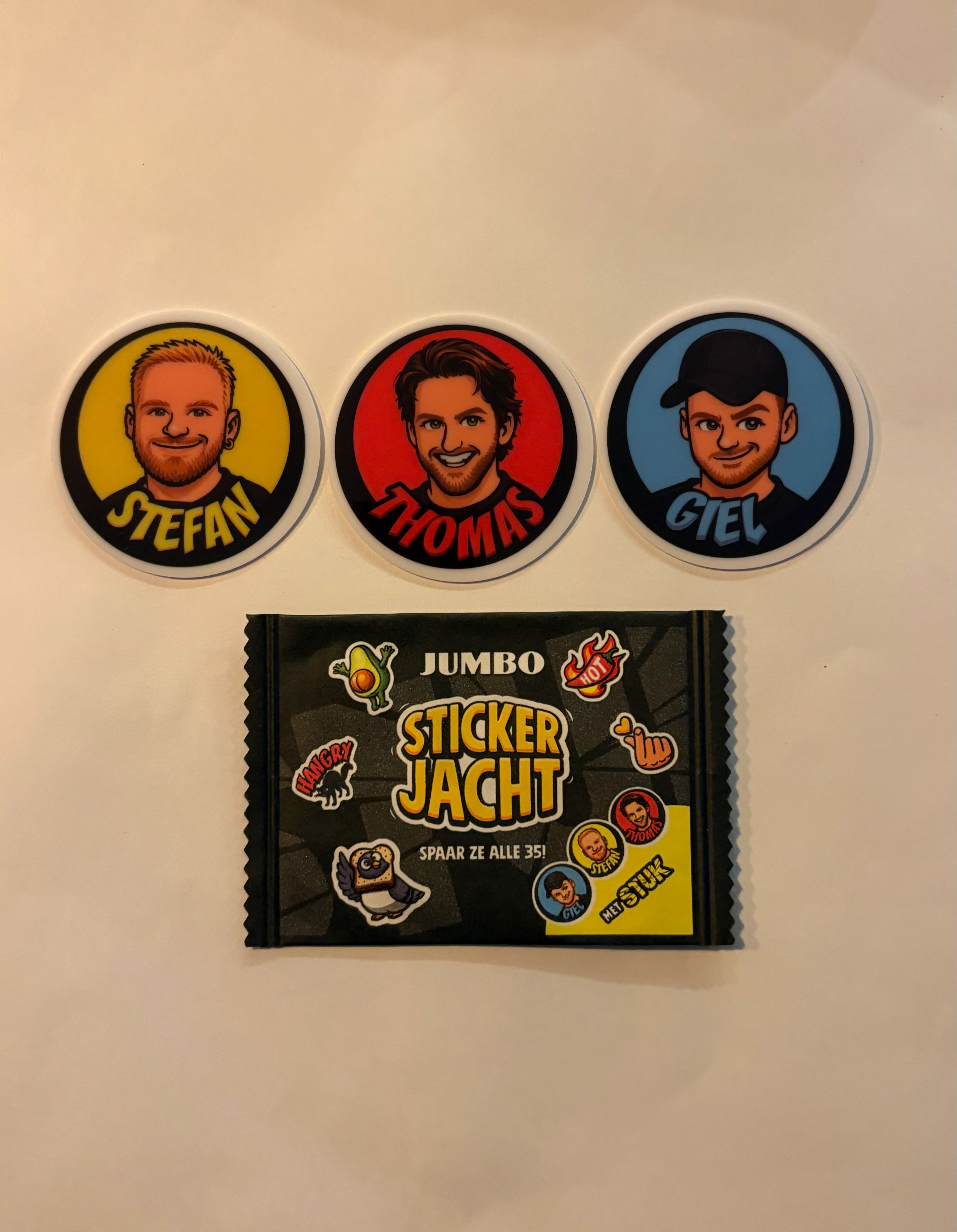 Voorbeeld van de collectie Jumbo Stickerjacht met STUK